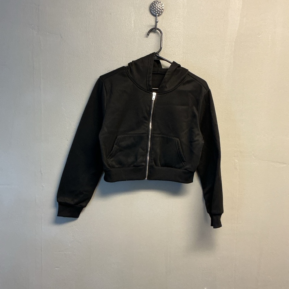Women's Black Long Sleeve Hoodie 0096